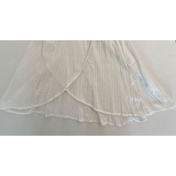 Area Stars Womens Sz S MAYAN Wrap Dress White Midi Embroidered NWT $150 - Picture 8 of 12